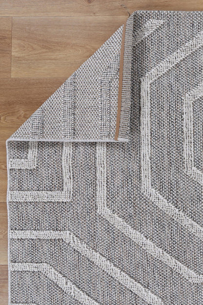Torrelle Devesi Grey Geometric Flatweave Rug