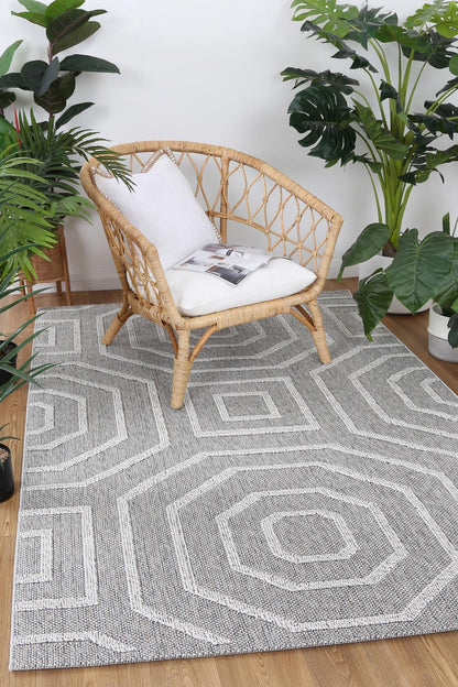 Torrelle Devesi Grey Geometric Flatweave Rug