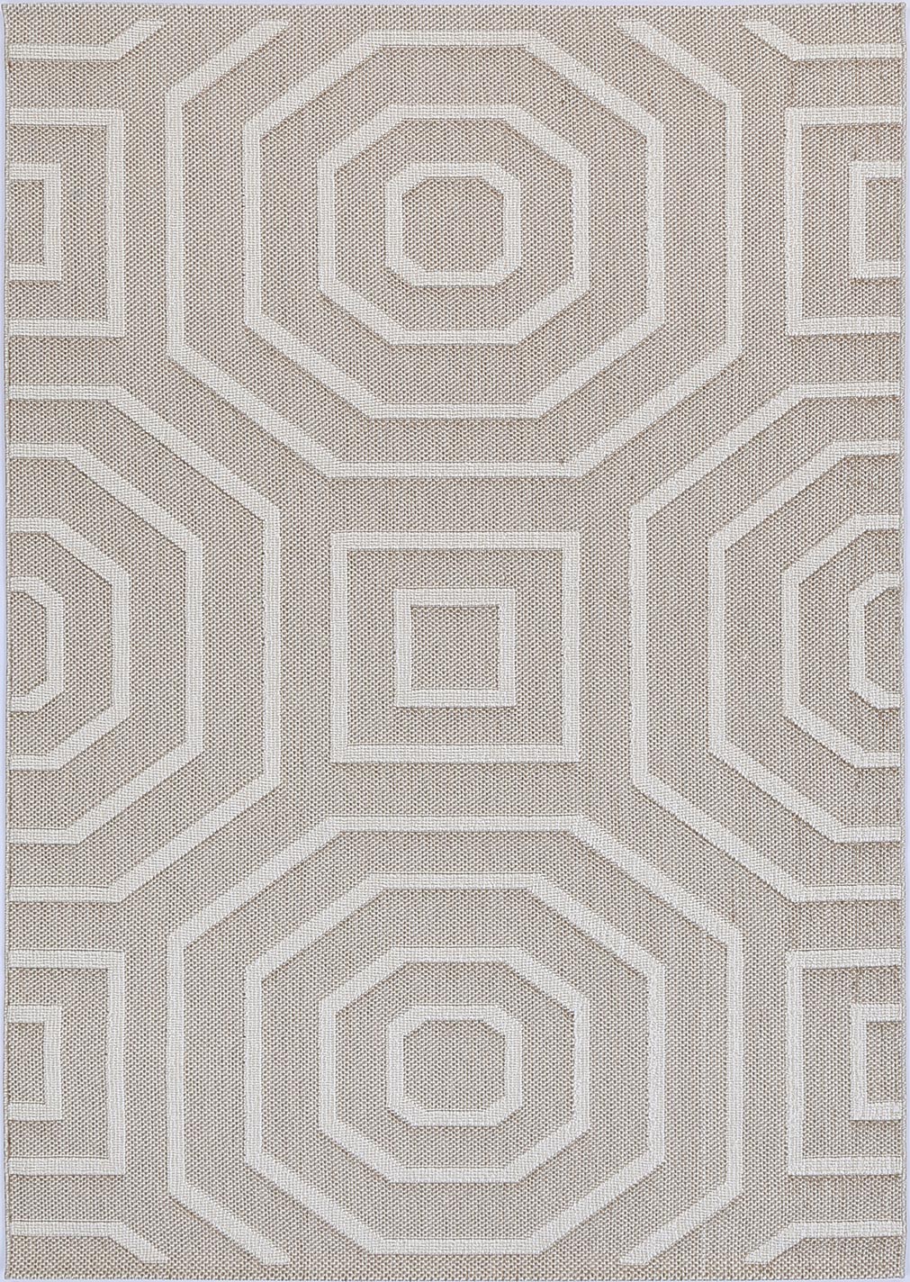 Torrelle Lui Beige Geometric Flatweave Rug