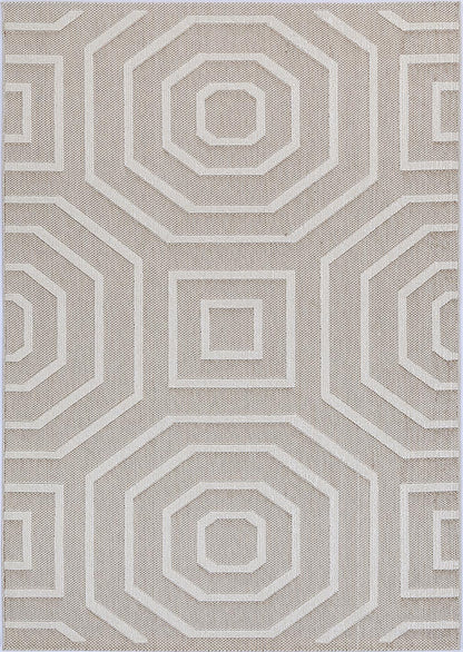 Torrelle Lui Beige Geometric Flatweave Rug