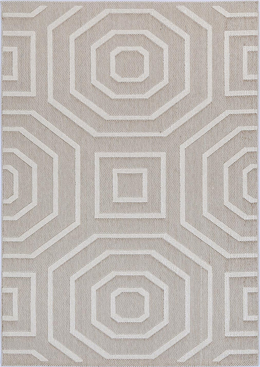 Torrelle Lui Beige Geometric Flatweave Rug