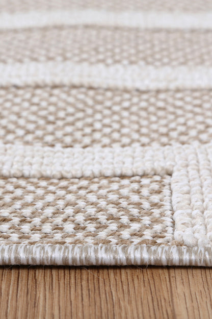 Torrelle Lui Beige Geometric Flatweave Rug