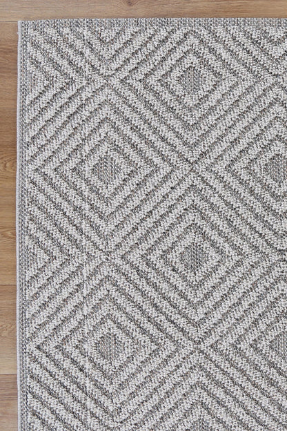 Torrelle Fugui Grey Geometric Flatweave Rug
