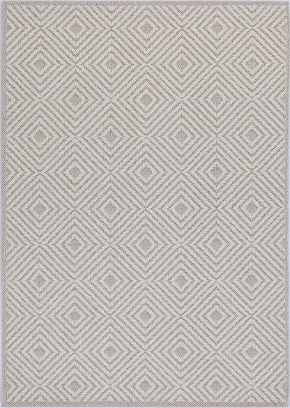 Torrelle Wickham Beige Geometric Flatweave Rug