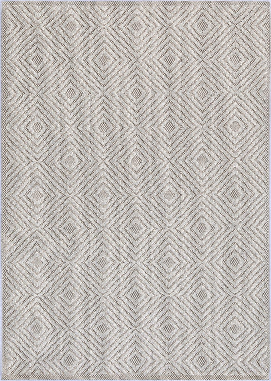 Torrelle Wickham Beige Geometric Flatweave Rug
