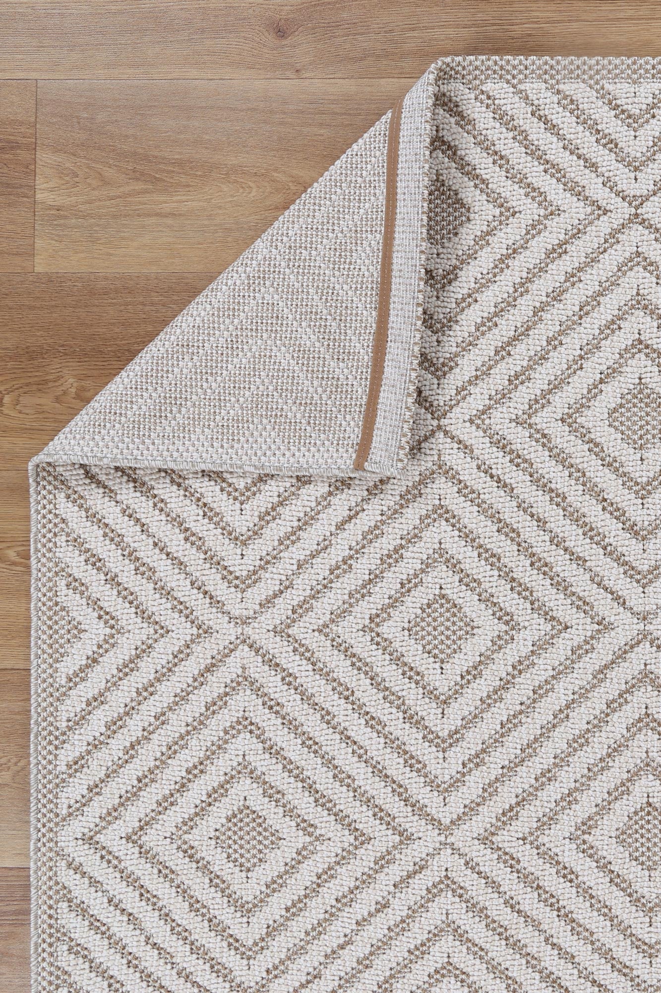 Torrelle Wickham Beige Geometric Flatweave Rug